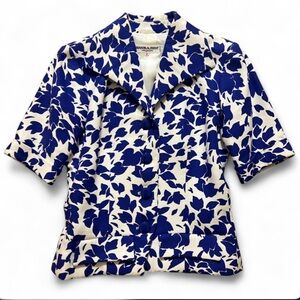 Vintage Yves Saint Laurent Floral 80’s Short Sleeve Suit Jacket France Size 34/S